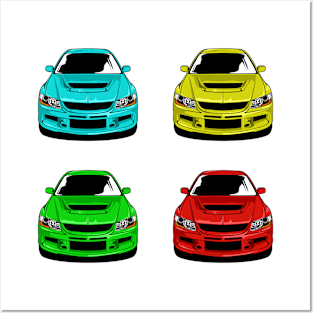 X4 Mitsubishi Lancer Evolution IX Posters and Art